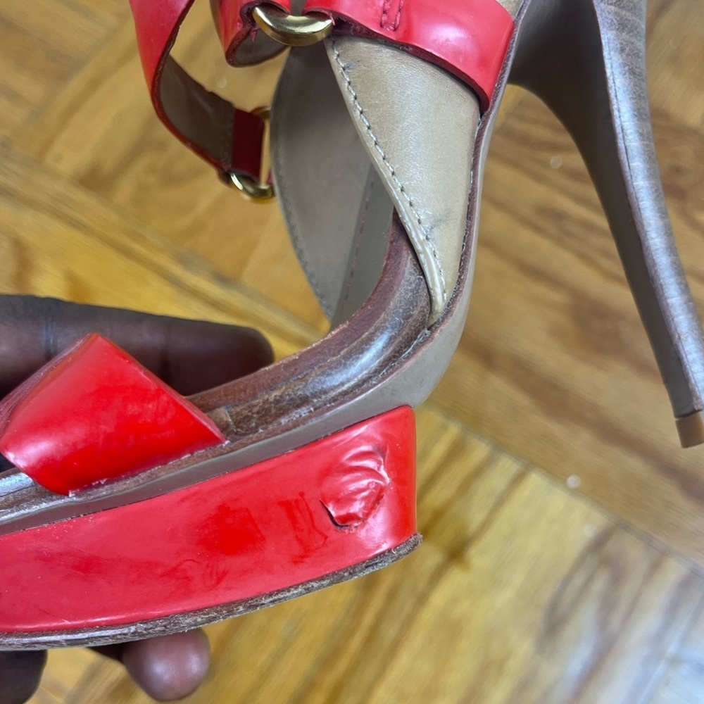 Tory Burch Red Strappy Heels - Picture 6 of 9